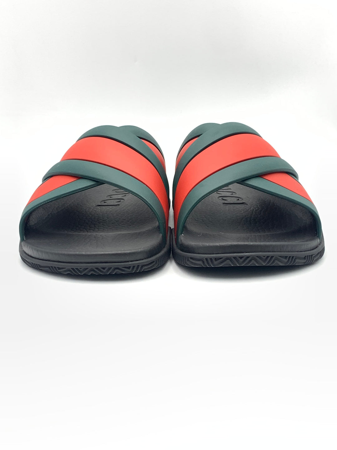 Gucci Multicolor Rubber Interlocking G Flat Slides