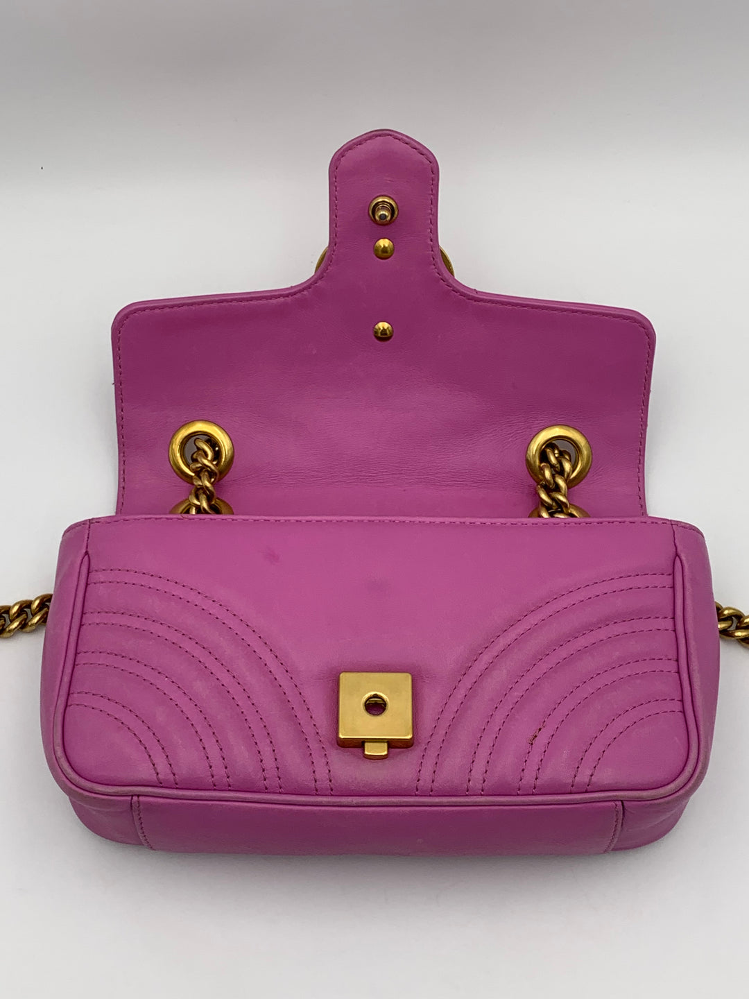 Gucci Marmont Matelasse Mini Purple Flap Bag