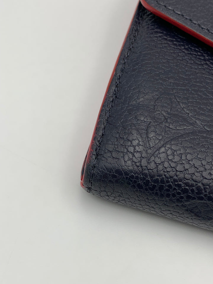 Louis Vuitton Navy Blue Empreinte Sarah Wallet