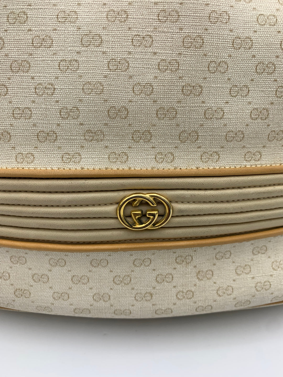Gucci Micro GG White Vintage Bucket Bag with Pouch