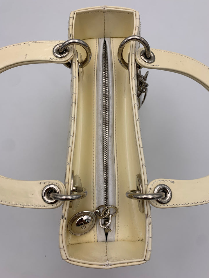 Lady Dior in Beige Cannage Patent Leather