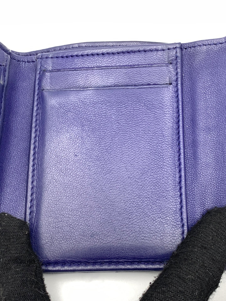 Chanel Blue Lambskin Compact Wallet