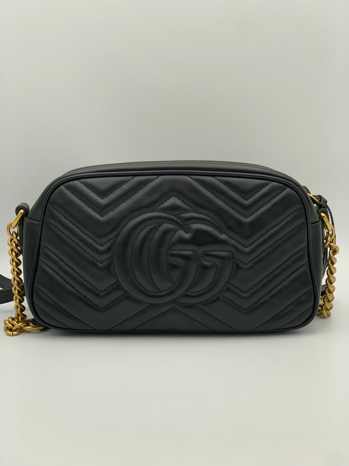 Gucci Black Marmont Matelasse Small Camera Bag