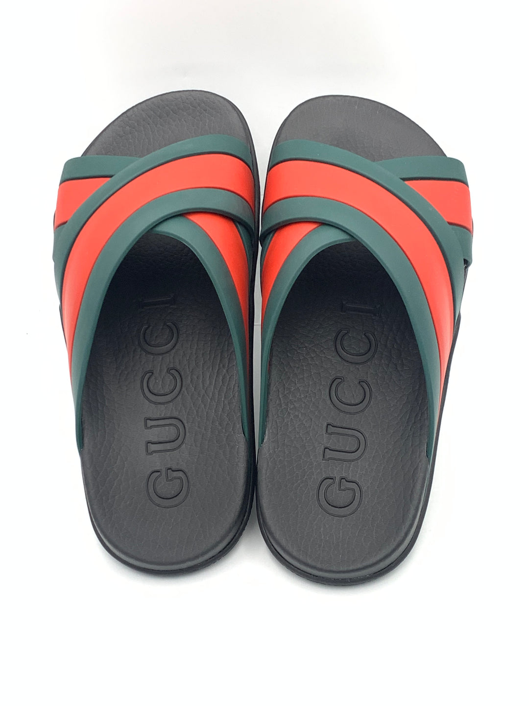 Gucci Multicolor Rubber Interlocking G Flat Slides