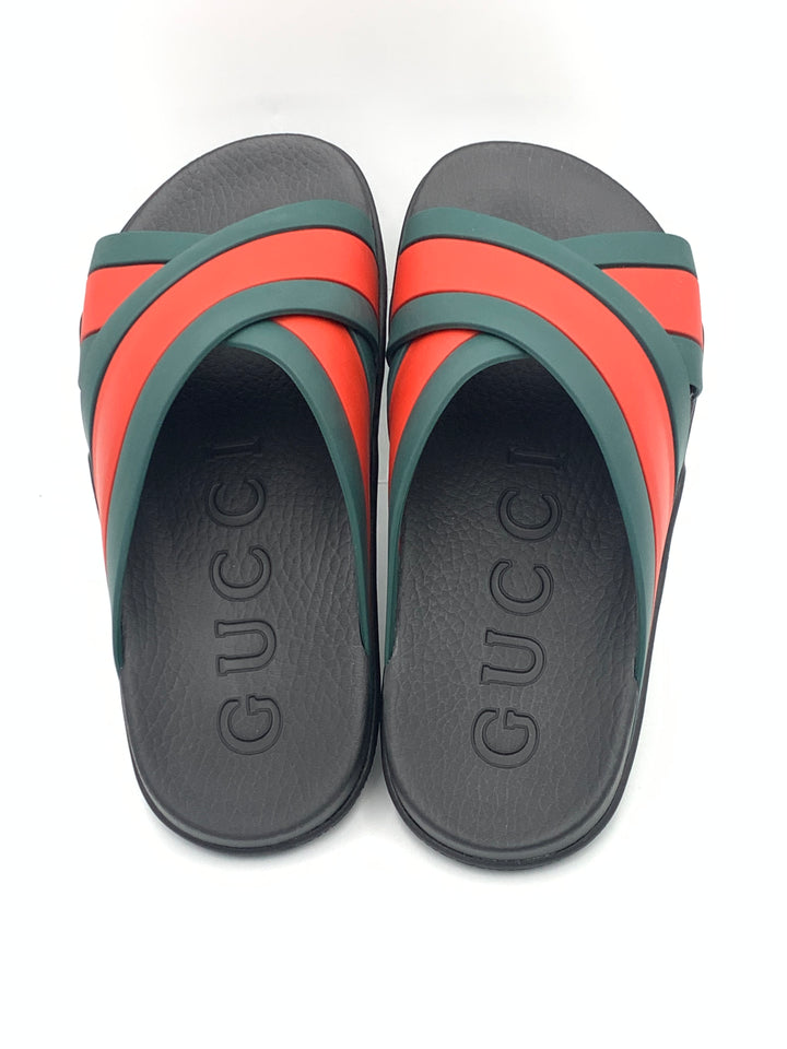 Gucci Multicolor Rubber Interlocking G Flat Slides