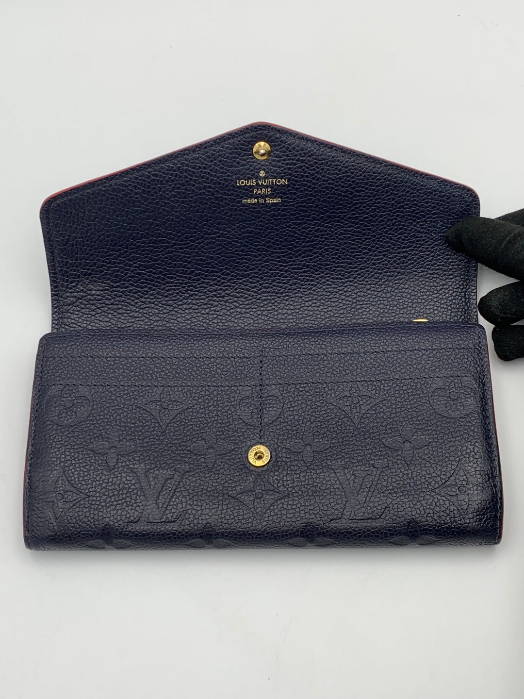 Louis Vuitton Navy Blue Empreinte Sarah Wallet