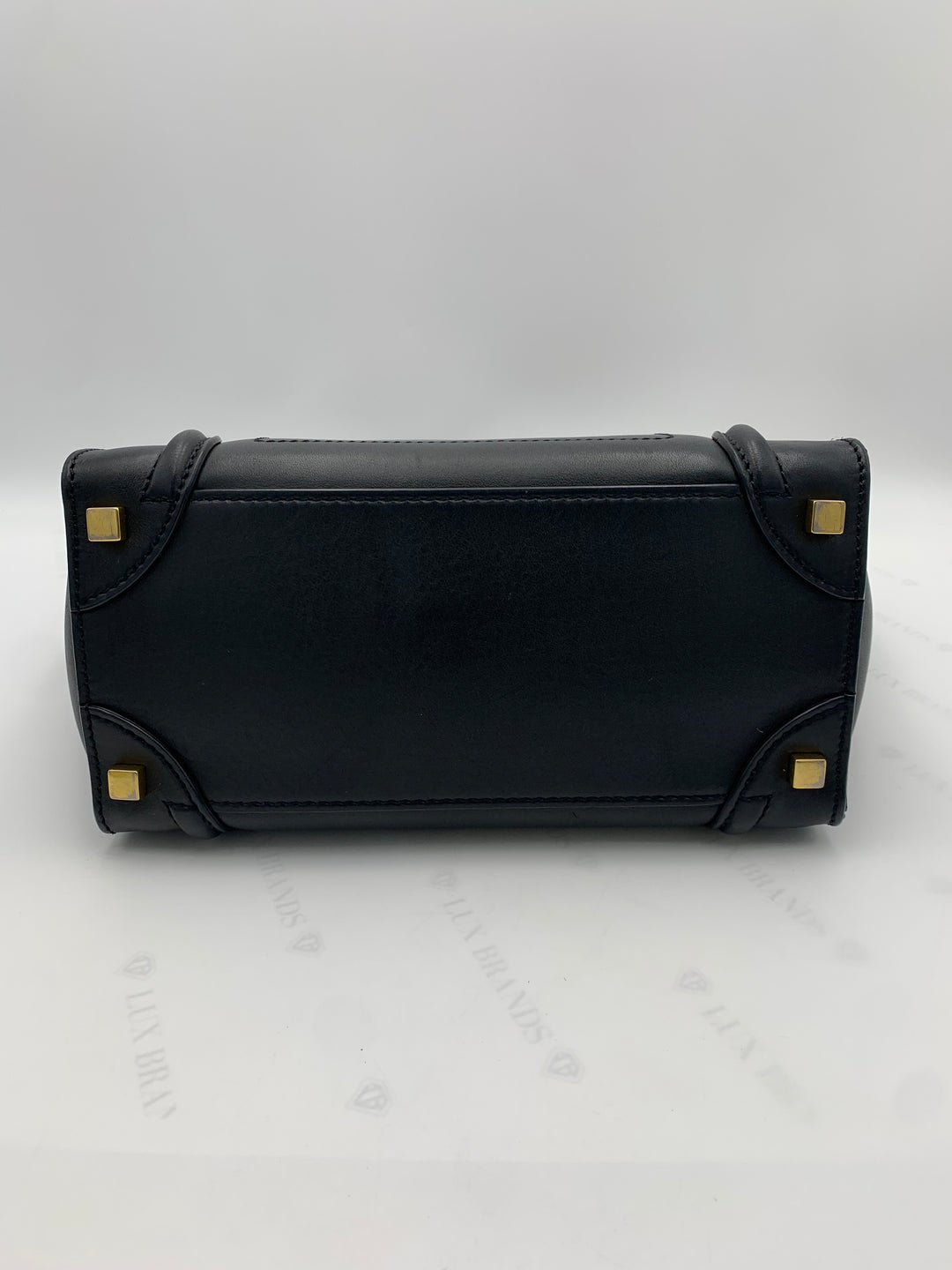 Celine Black Leather Micro Luggage Tote Bag