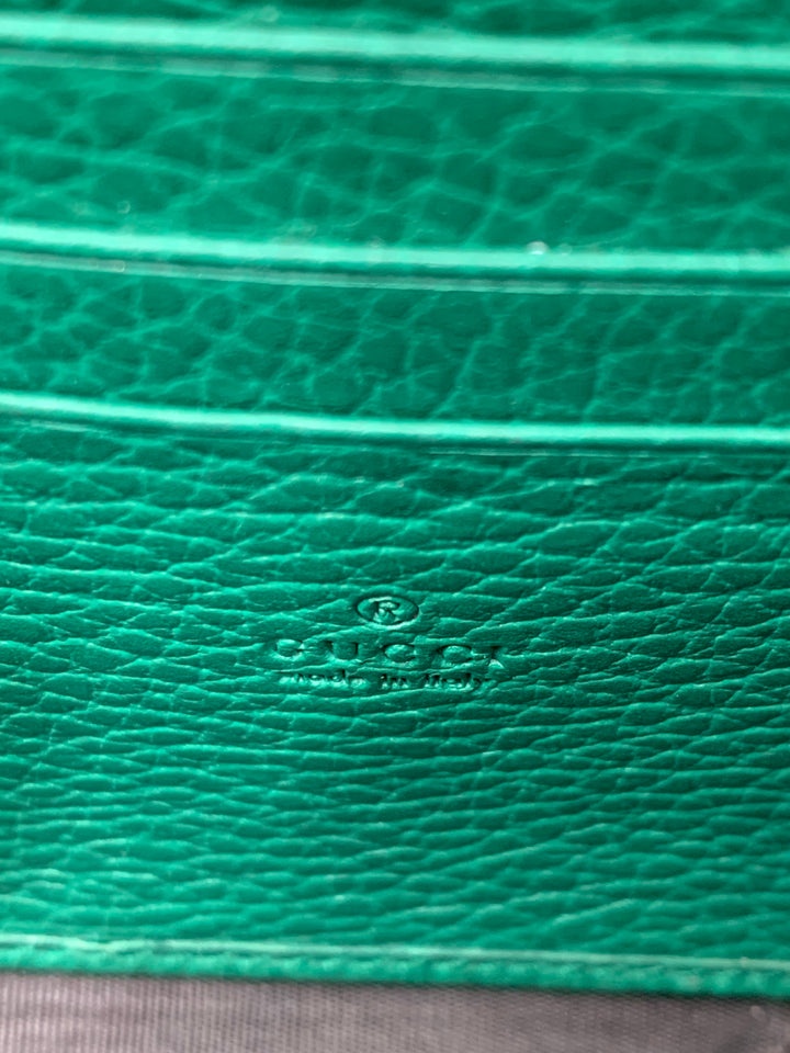 Gucci Dionysus Leather Mini Chain Bag Emerald Green