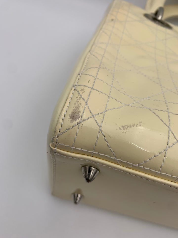 Lady Dior in Beige Cannage Patent Leather