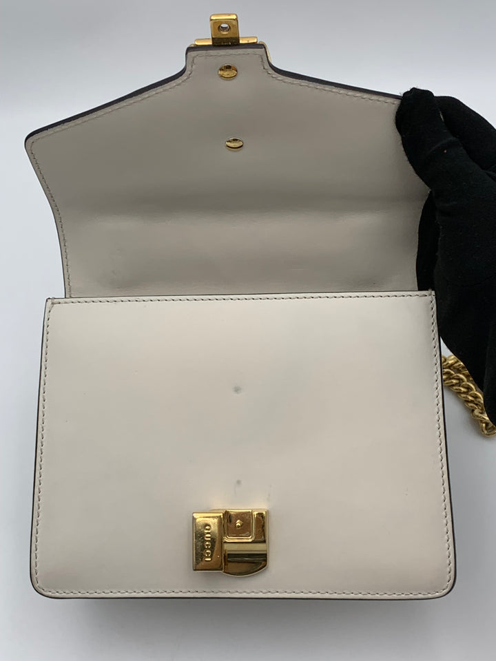 Gucci Mini Sylvie Chain Shoulder Bag White