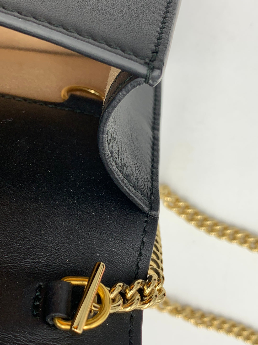 Gucci Black Leather Super Mini Sylvie  Chain Shoulder Bag