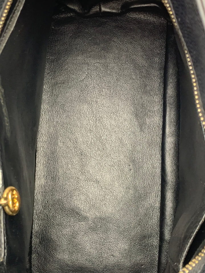 Chanel Black Medallion Caviar Leather Tote Bag