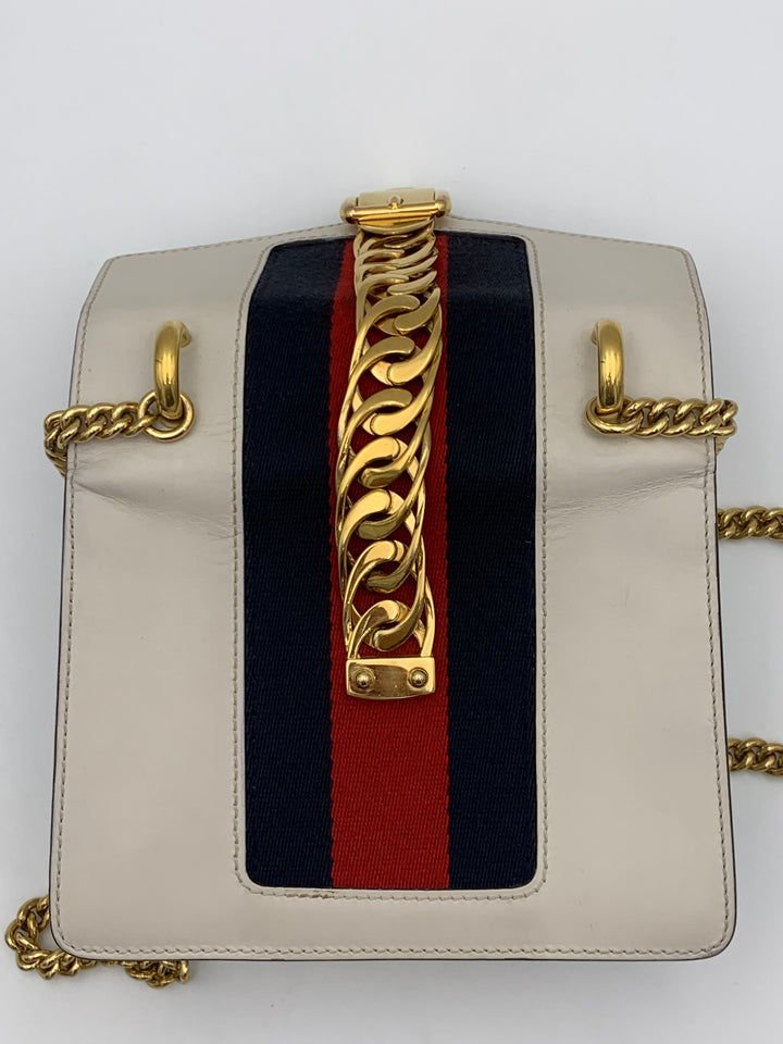 Gucci Mini Sylvie Chain Shoulder Bag White