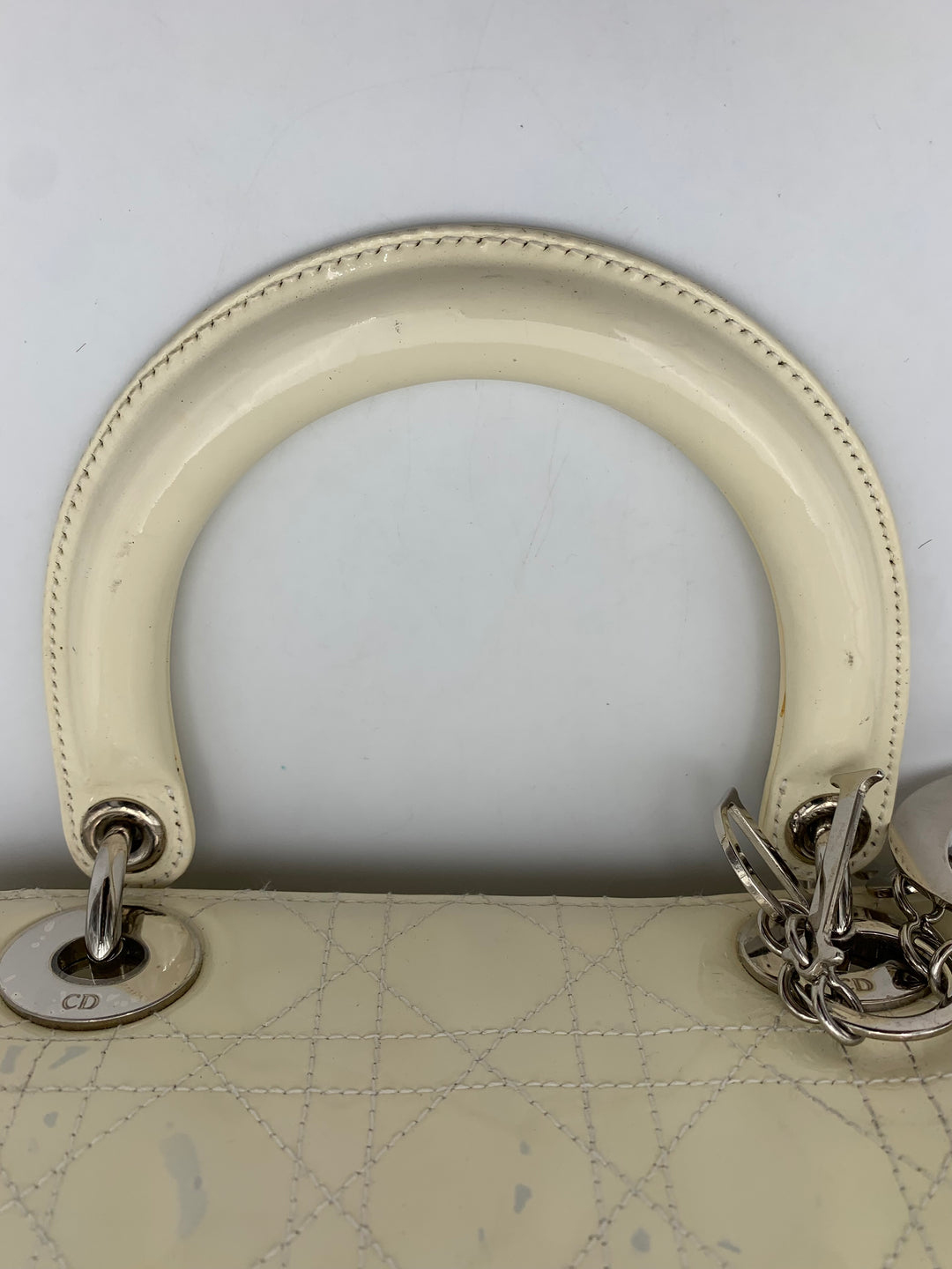 Lady Dior in Beige Cannage Patent Leather