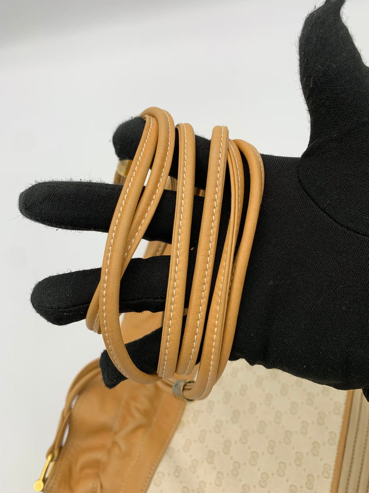 Gucci Micro GG White Vintage Bucket Bag with Pouch
