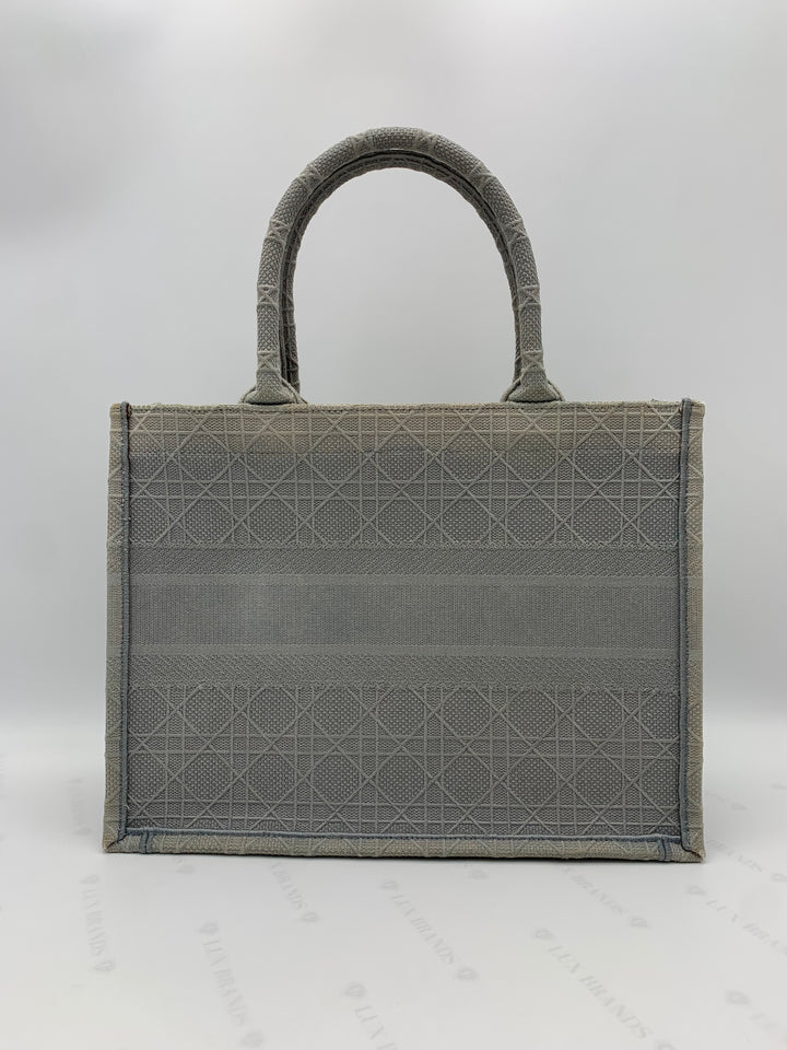 Dior Grey Canvas Medium Book Tote Bag