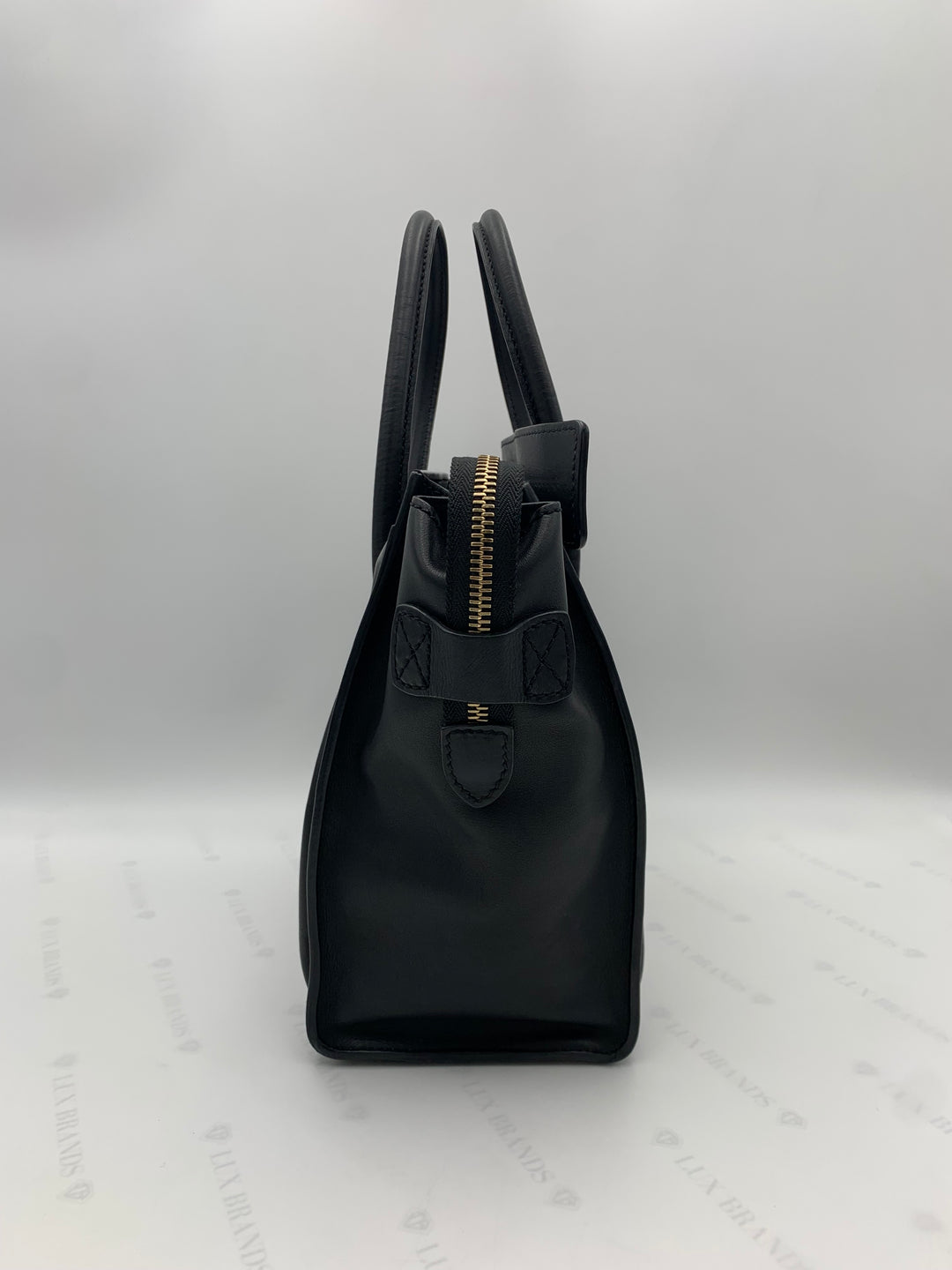 Celine Black Leather Micro Luggage Tote Bag