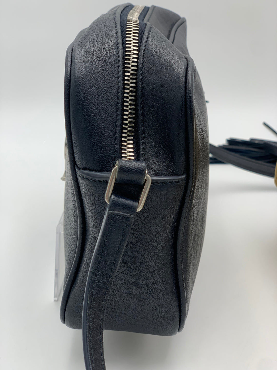Saint Laurent Navy Calfskin Leather Small Lou Camera Bag