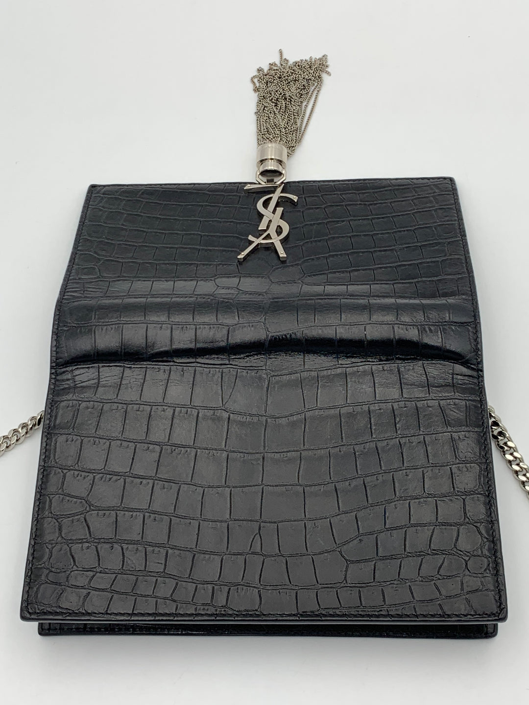 YSL Kate Tassel WOC in Crocodile Emboissed Leather