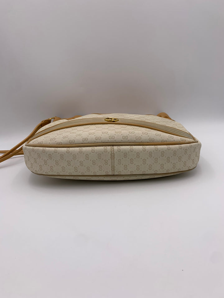 Gucci Micro GG White Vintage Bucket Bag with Pouch