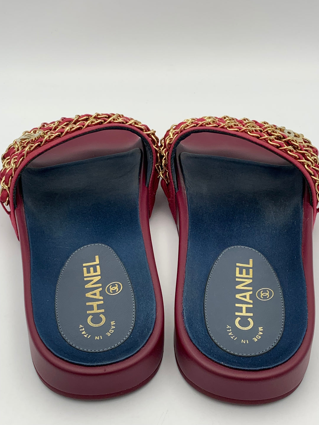 Chanel Pink Satin Tropiconic Slides