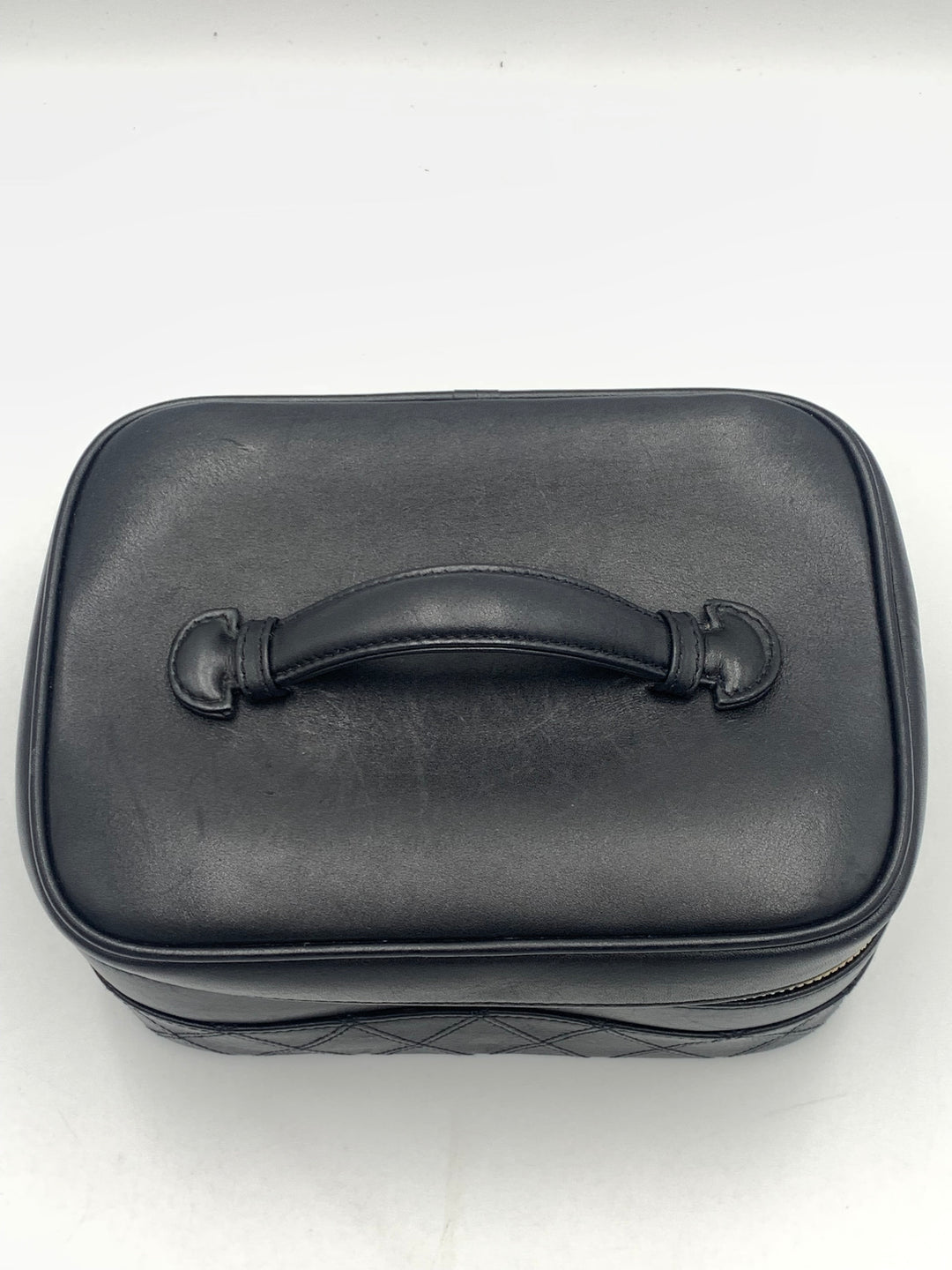 Chanel Vintage Black Leather CC Vanity Case