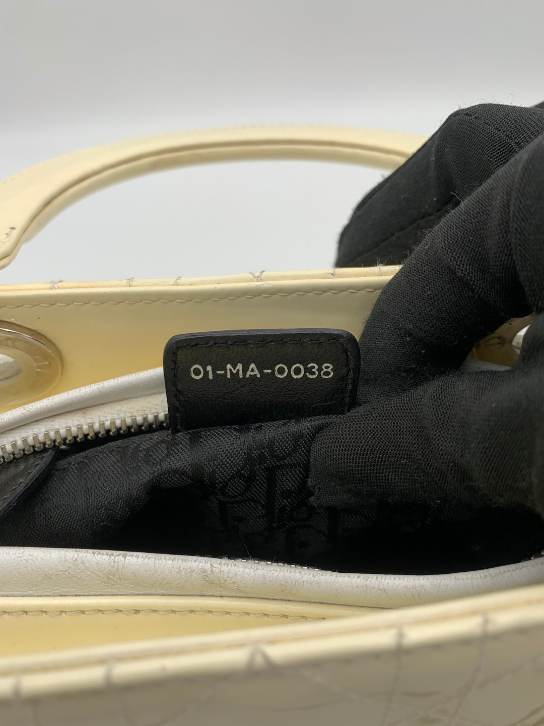 Lady Dior in Beige Cannage Patent Leather