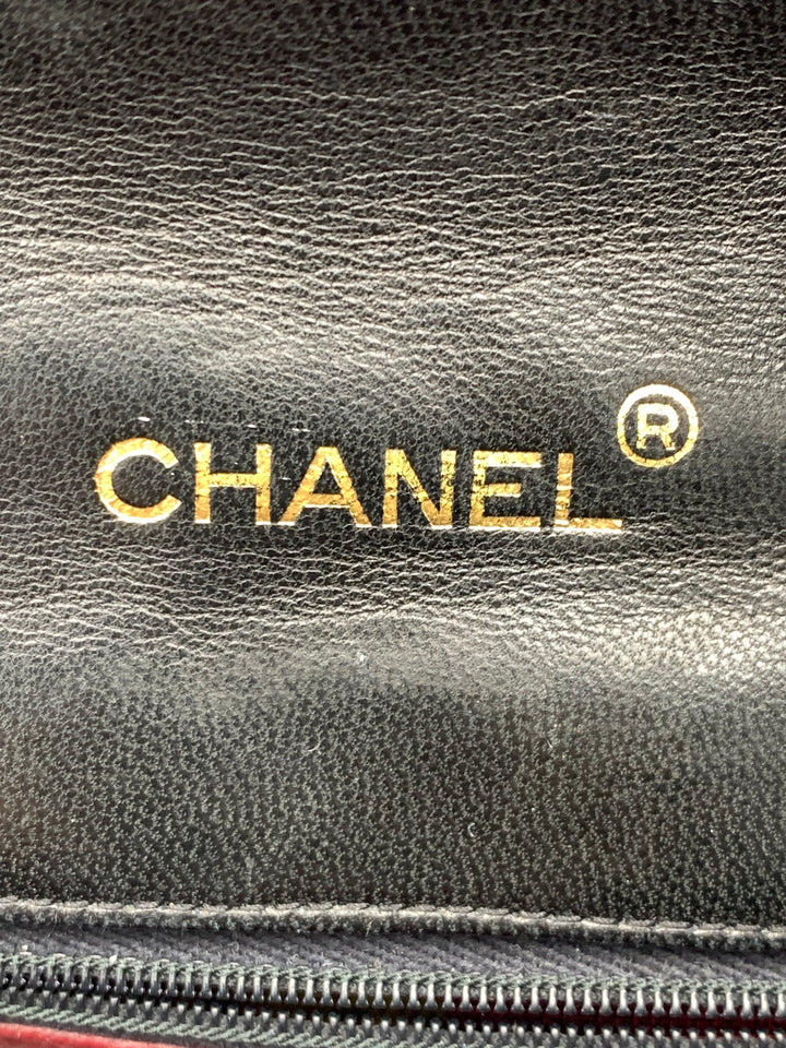 Chanel Vintage Black Spiral Quilted Lambskin CC Flap