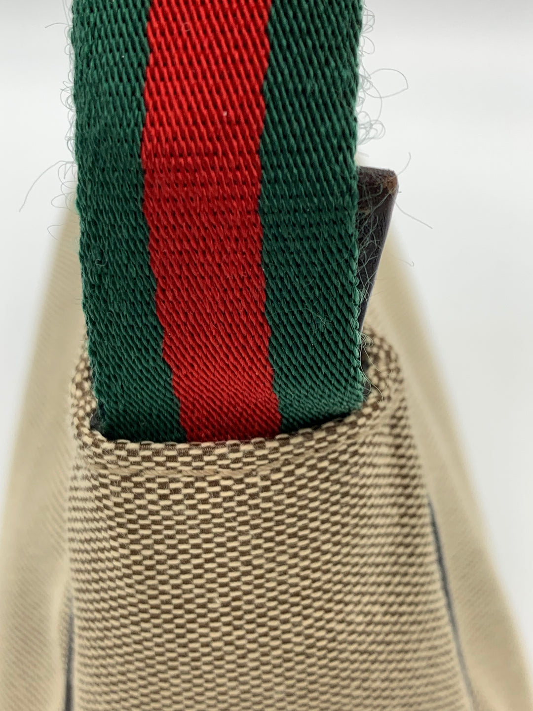 Gucci Beige Canvas Web Pochette