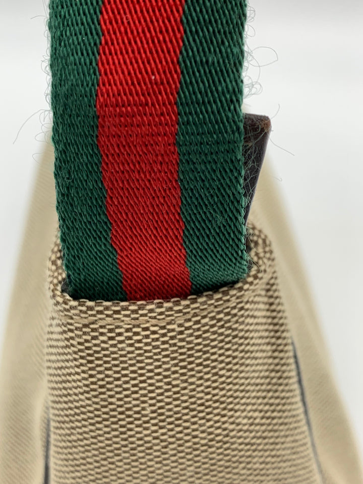 Gucci Beige Canvas Web Pochette