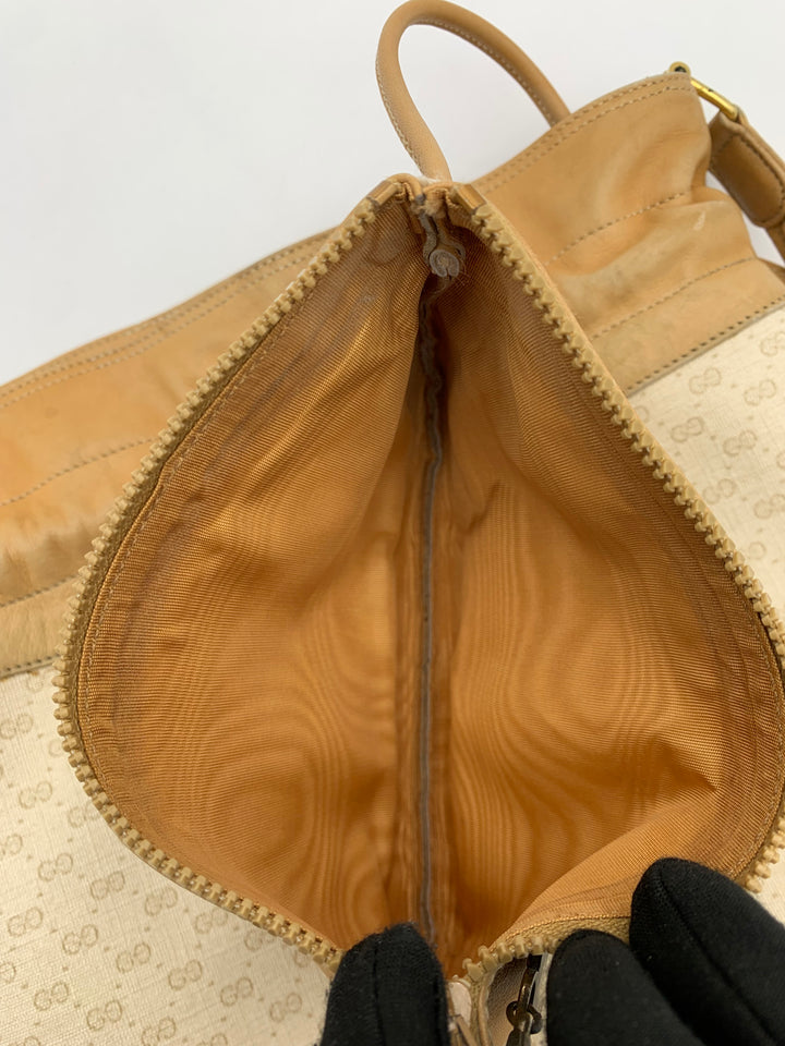 Gucci Micro GG White Vintage Bucket Bag with Pouch