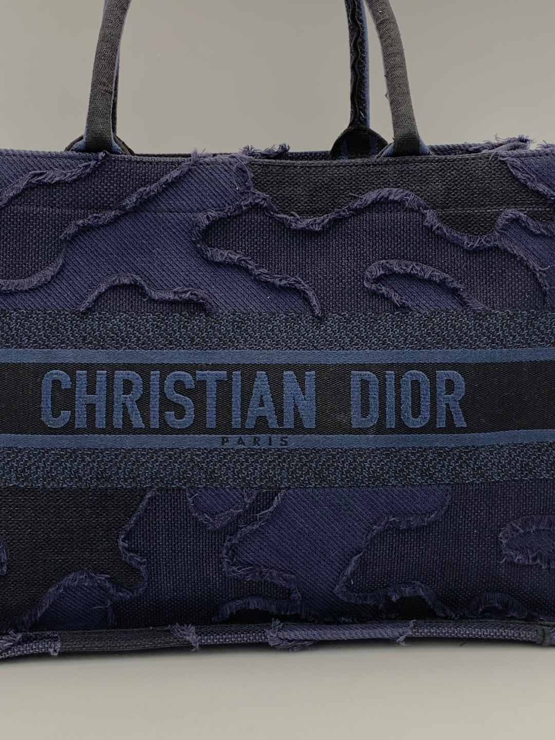 Christian Dior Camouflage Embroidered Canvas Medium Book Tote Bag