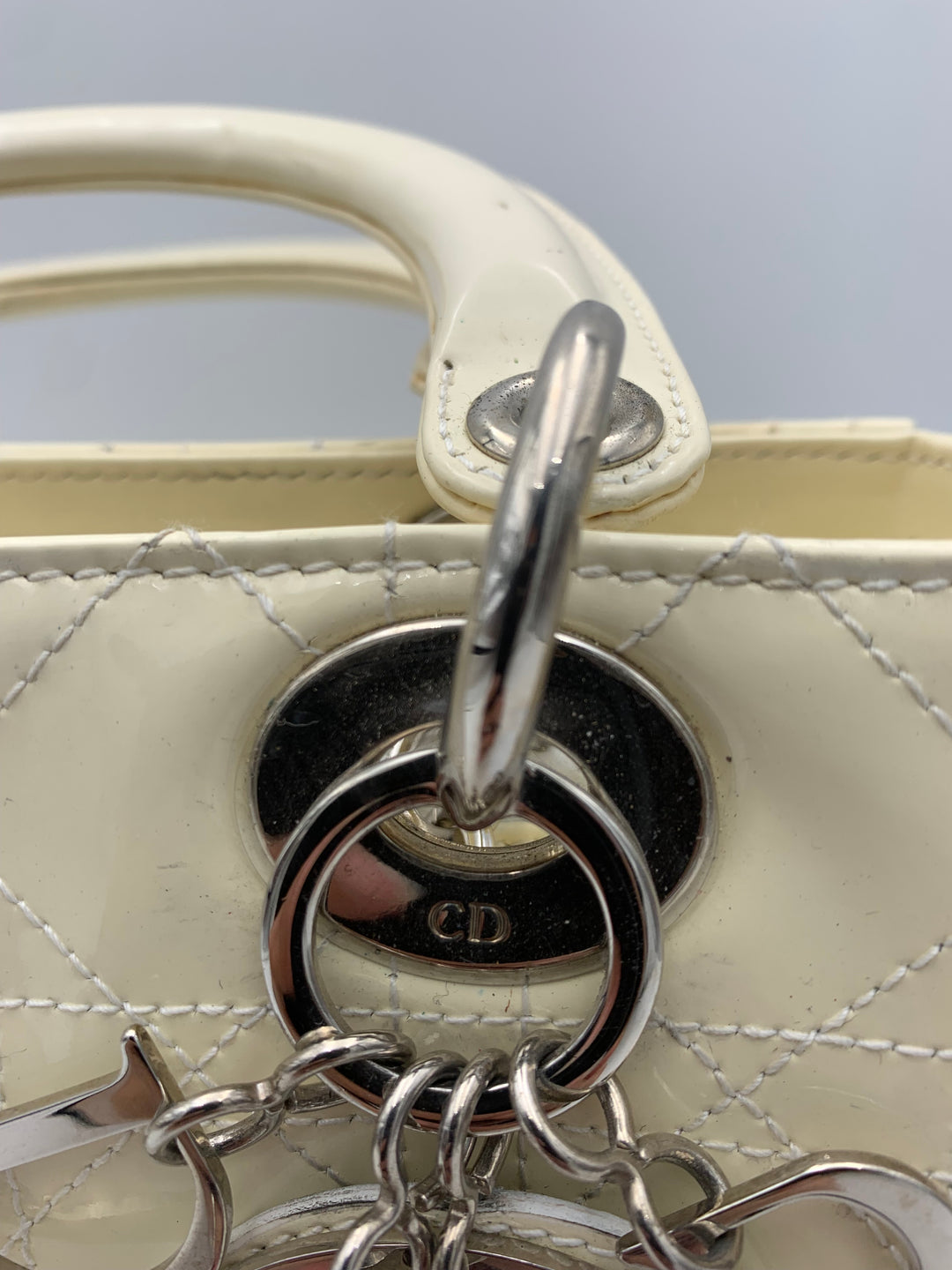 Lady Dior in Beige Cannage Patent Leather
