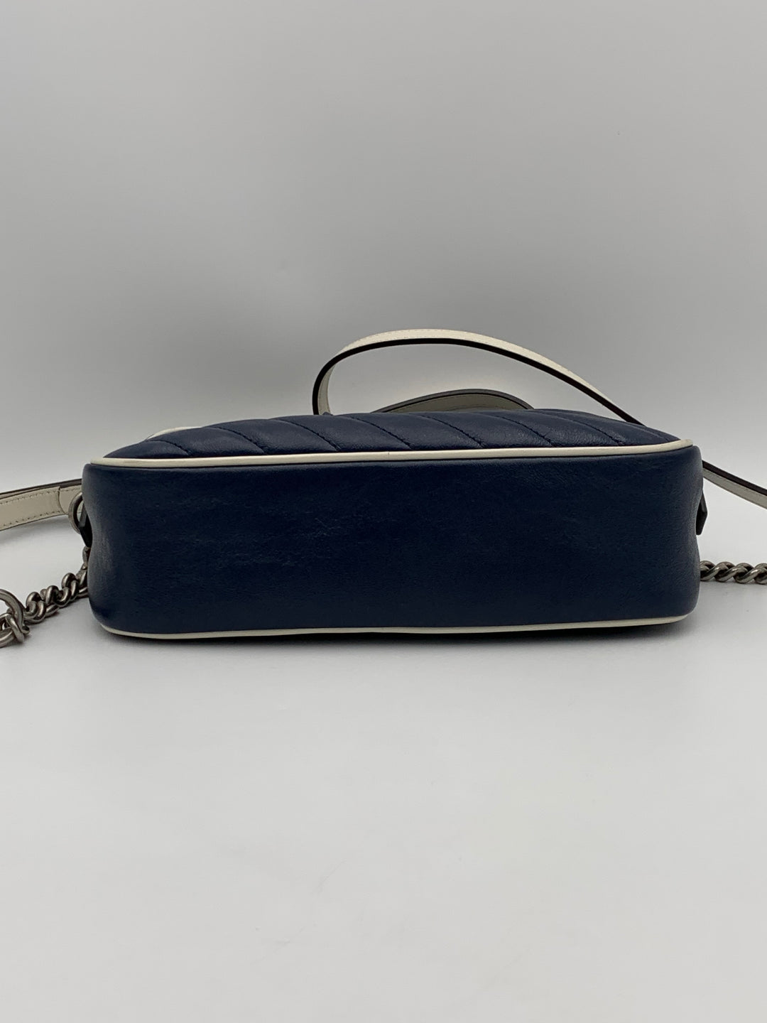 Gucci Navy Blue Marmont Matelasse Small Camera Bag