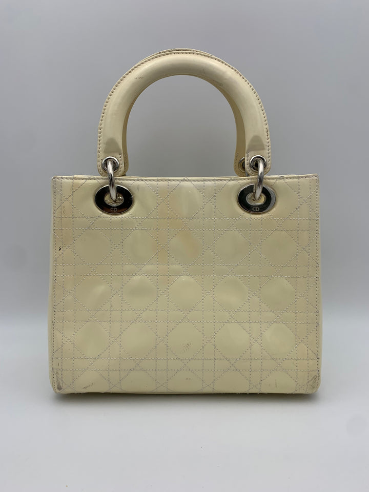 Lady Dior in Beige Cannage Patent Leather