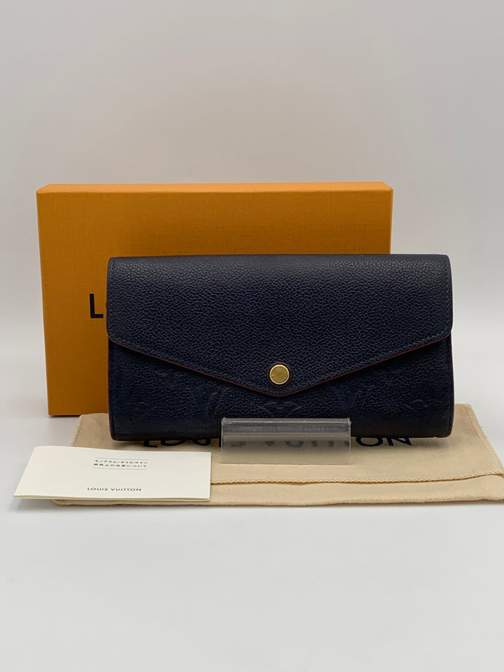 Louis Vuitton Navy Blue Empreinte Sarah Wallet