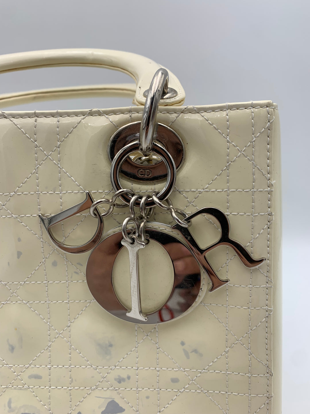 Lady Dior in Beige Cannage Patent Leather
