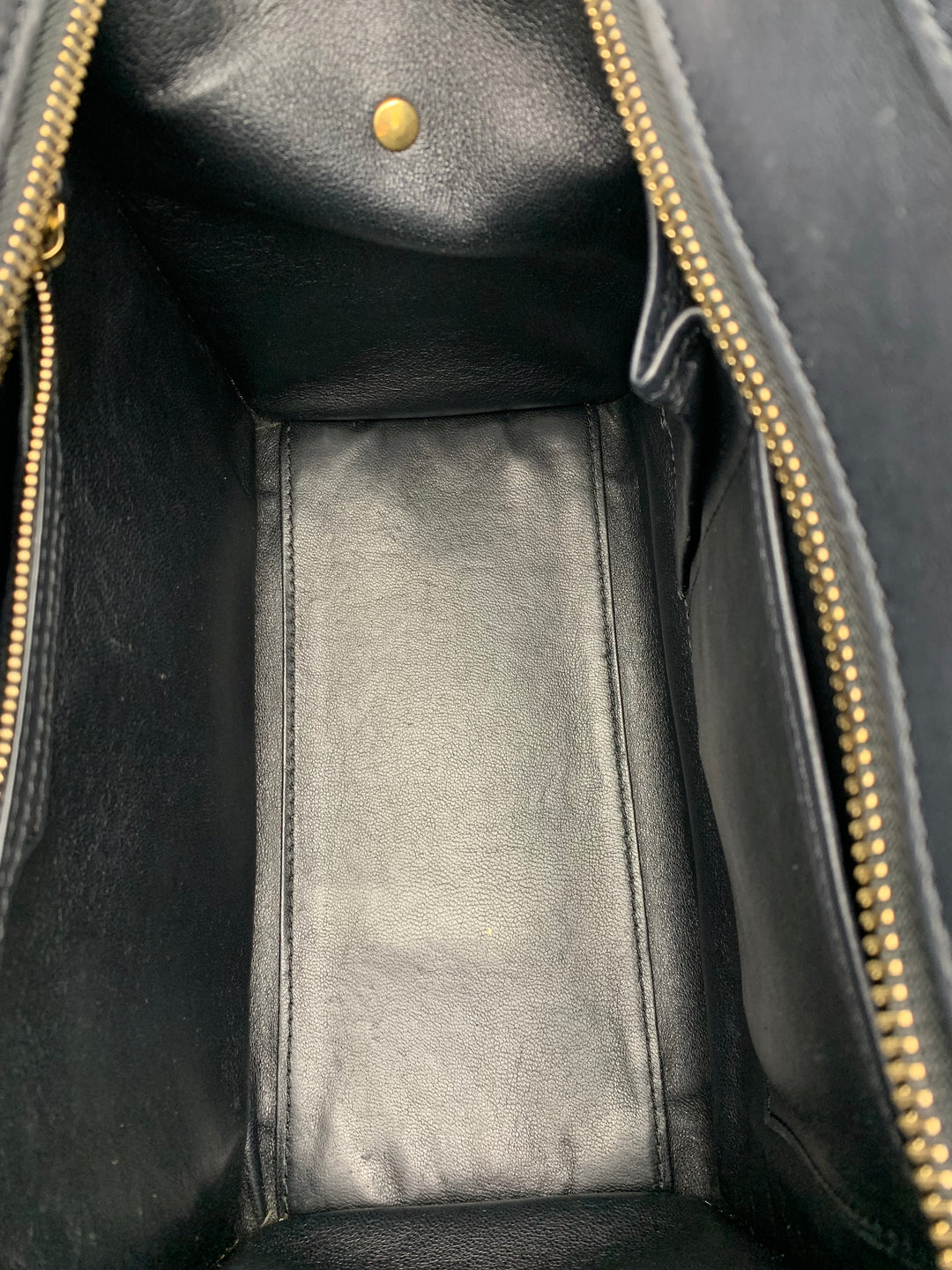 Celine Black Leather Micro Luggage Tote Bag