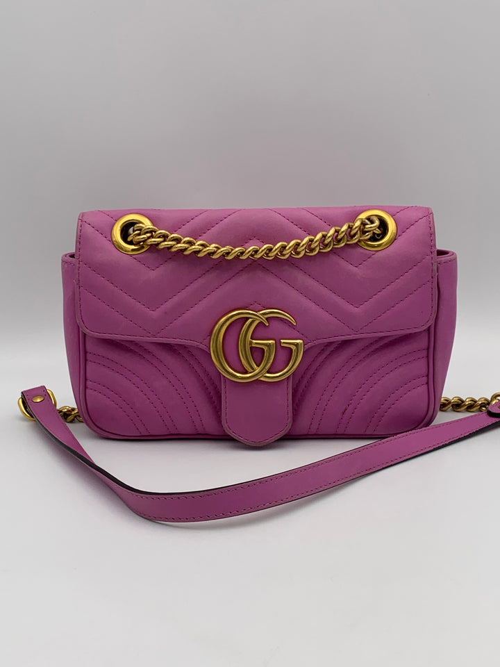 Gucci Marmont Matelasse Mini Purple Flap Bag