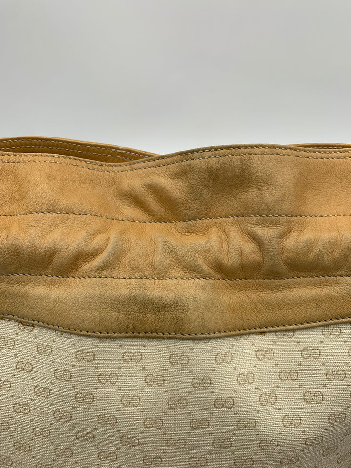 Gucci Micro GG White Vintage Bucket Bag with Pouch