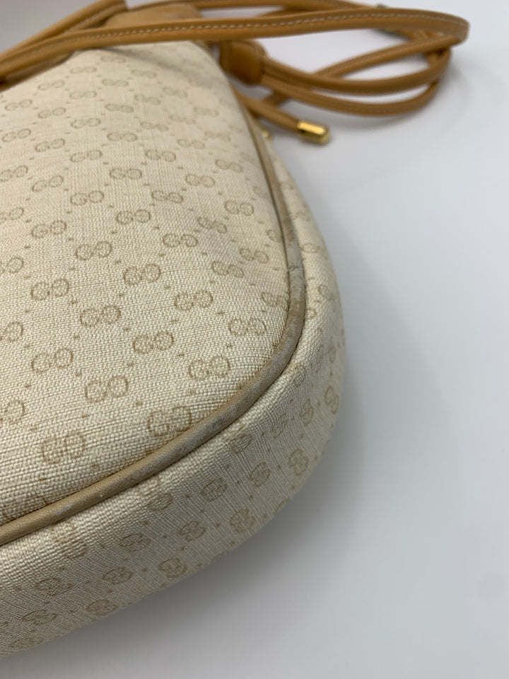 Gucci Micro GG White Vintage Bucket Bag with Pouch