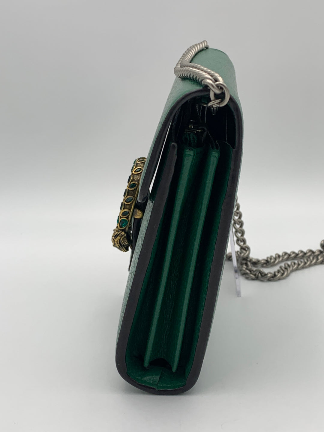 Gucci Dionysus Leather Mini Chain Bag Emerald Green