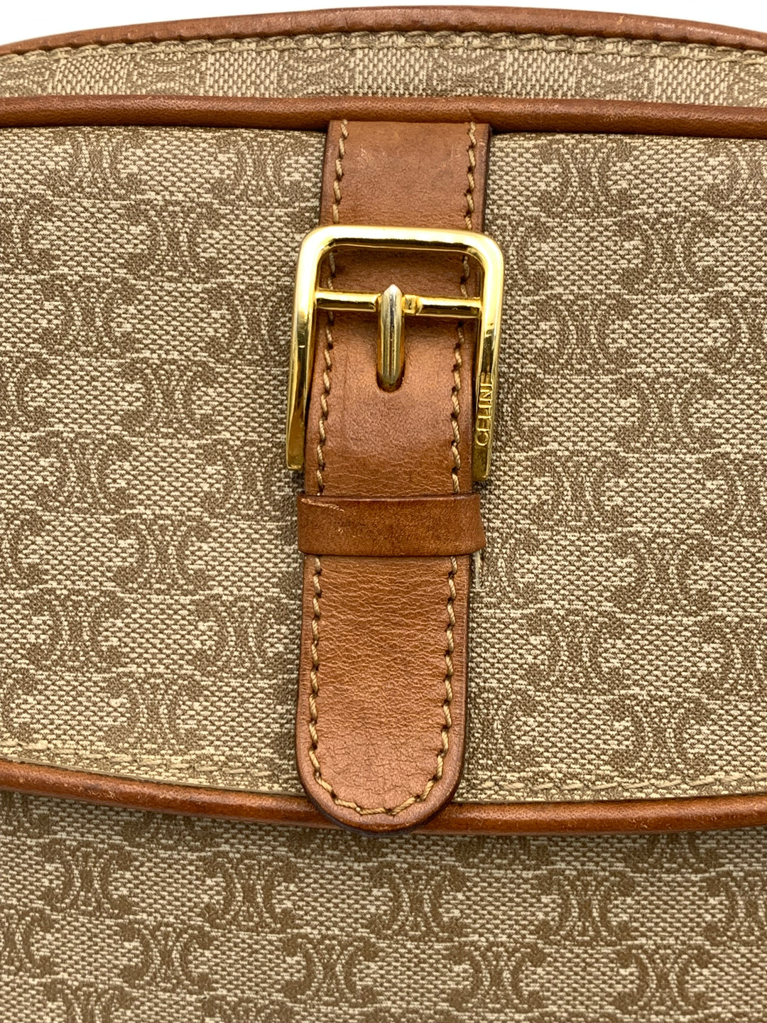 Celine Vintage Macadam Shoulder Bag