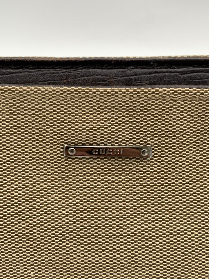 Gucci Beige Canvas Web Pochette