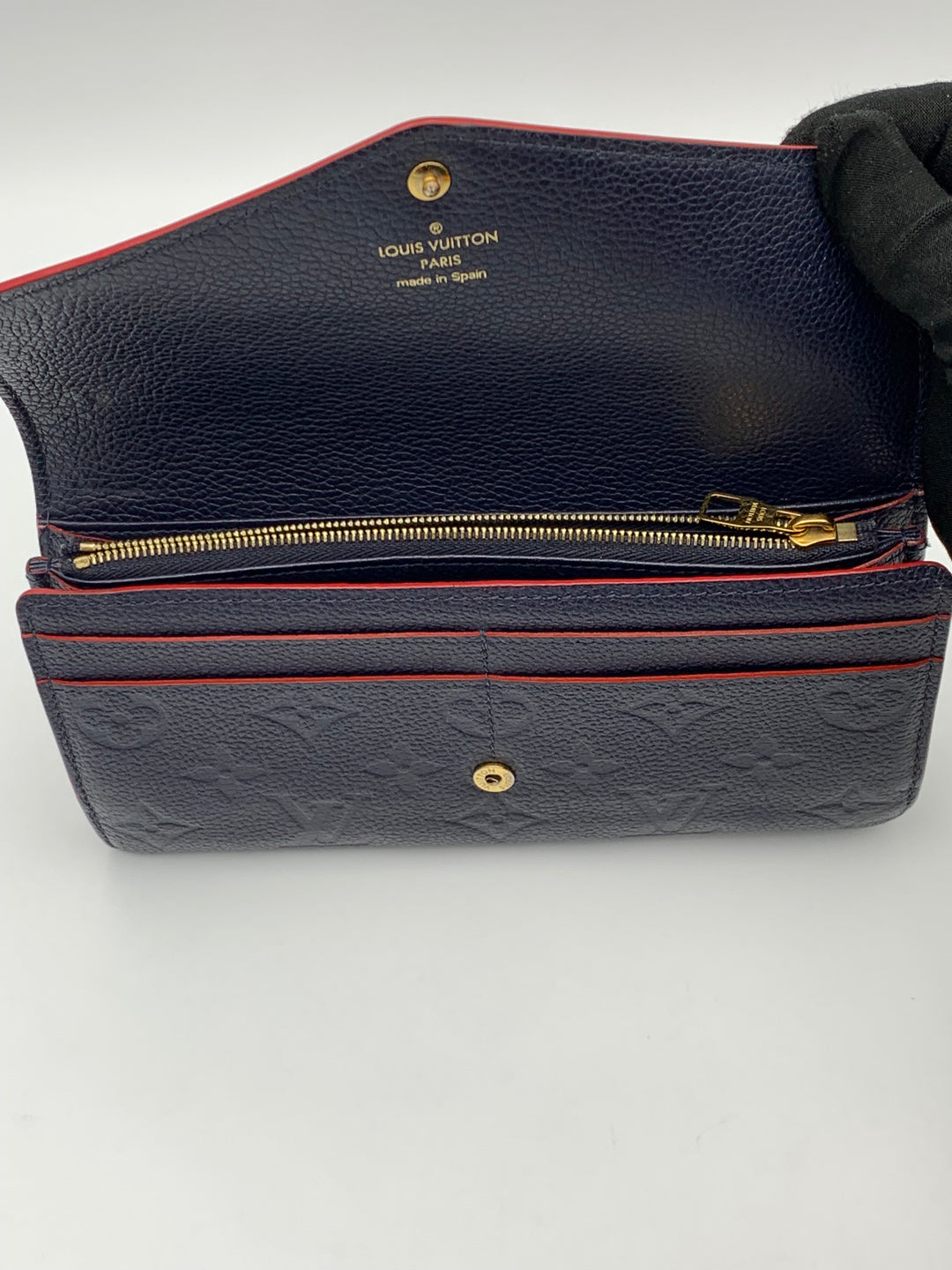 Louis Vuitton Navy Blue Empreinte Sarah Wallet