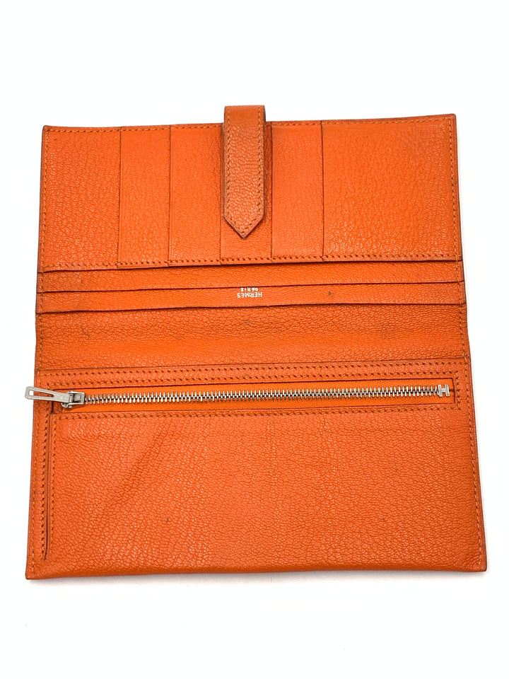 Hermes Feu Mysor Leather Bearn Gusset Wallet