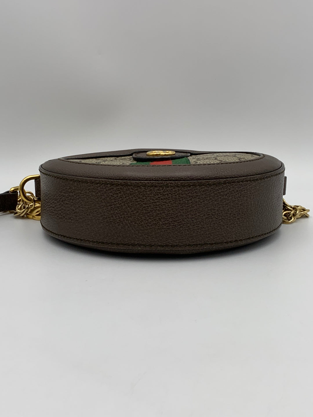 Gucci Brown GG Supreme Mini Round Ophidia Shoulder Bag