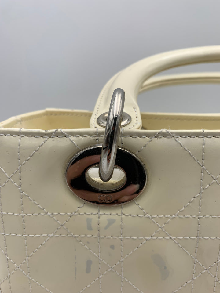 Lady Dior in Beige Cannage Patent Leather