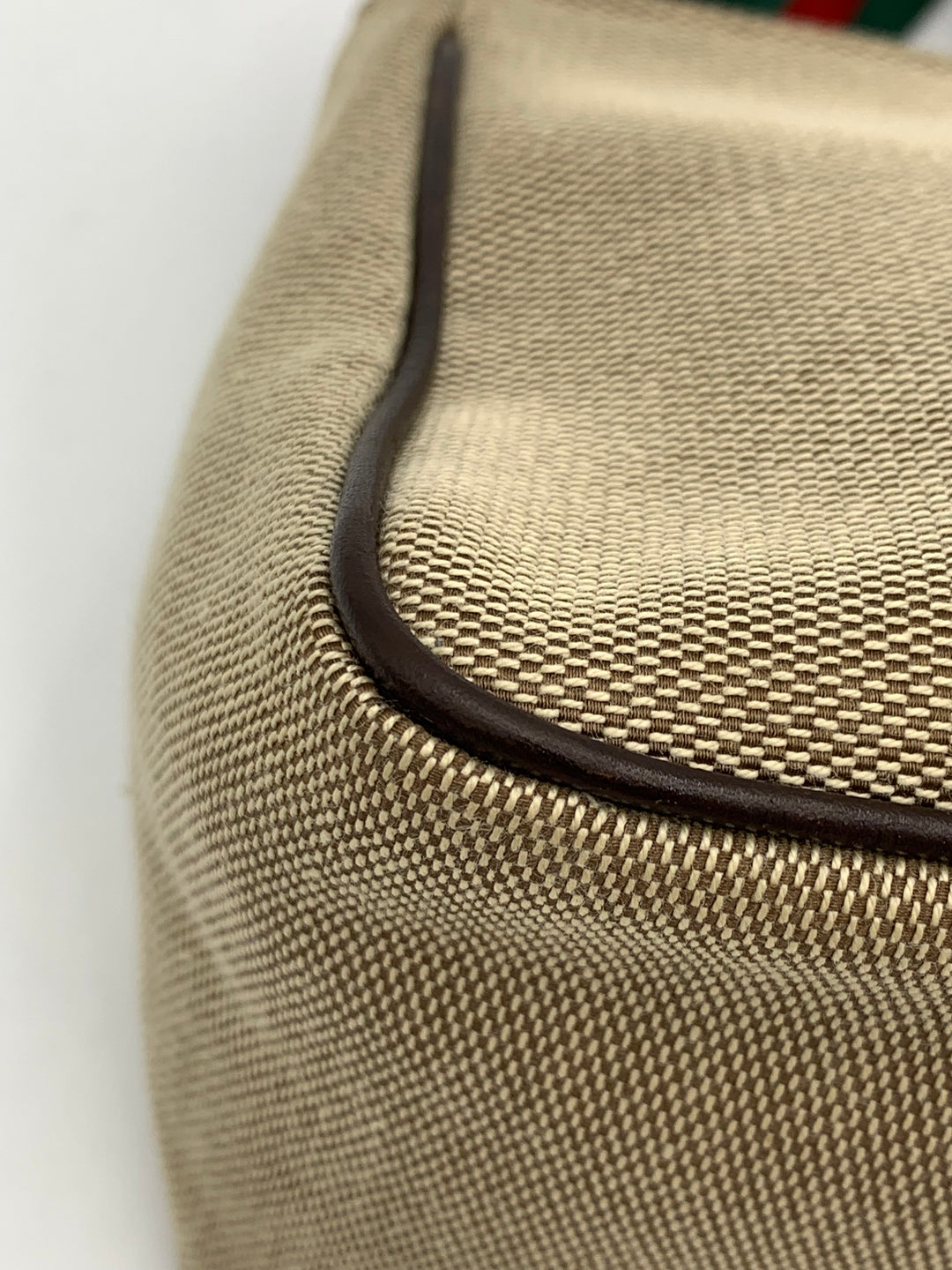 Gucci Beige Canvas Web Pochette