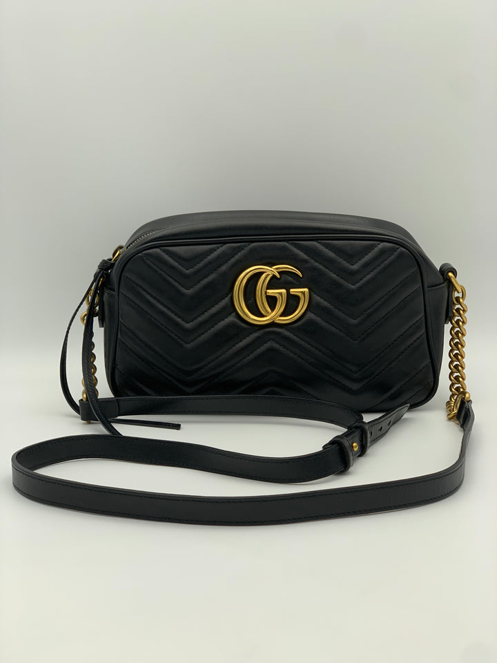 Gucci Black Marmont Matelasse Small Camera Bag